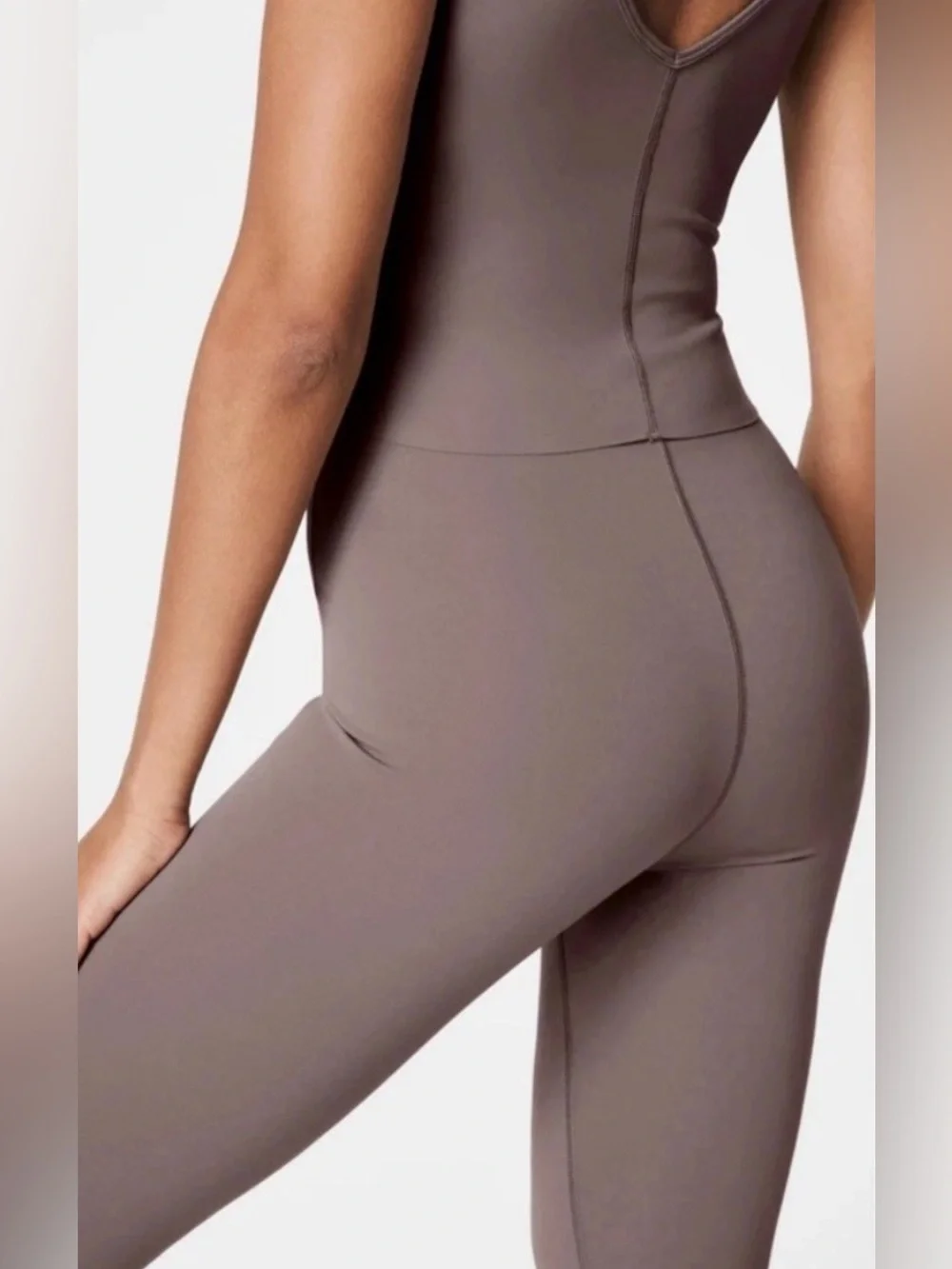 Spanx NWT booty boost deep dive stretch v neck jumpsuit athleisure sz m